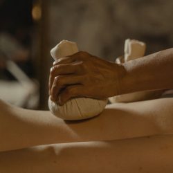 Ayurvedic herbal compress massage treatment